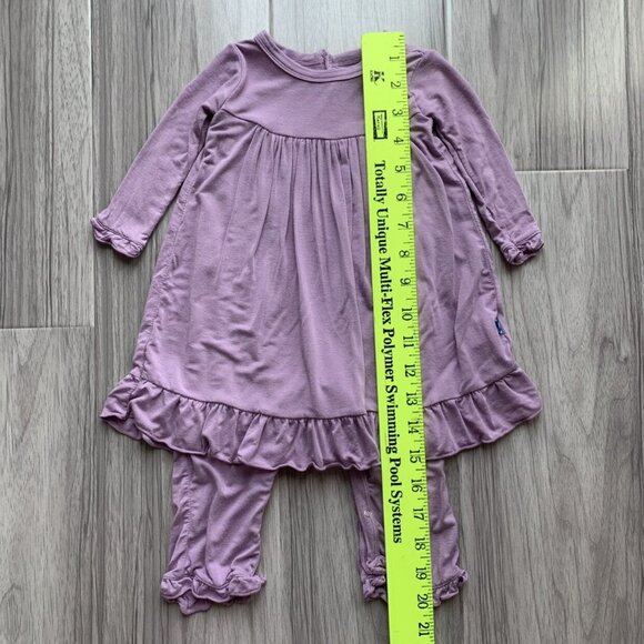 KicKee Pants Long Sleeve Dress Romper solid Lavender Purple - Picture 8 of 8